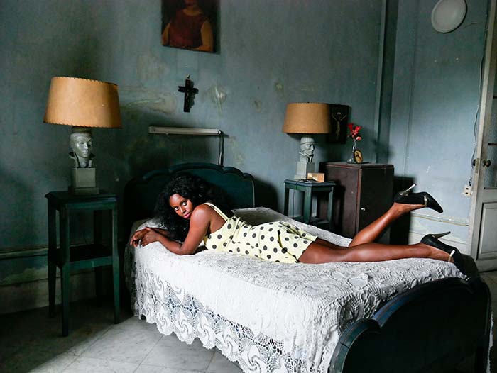 Models in Cuba in a fashion sesion of photography cuban art fine art