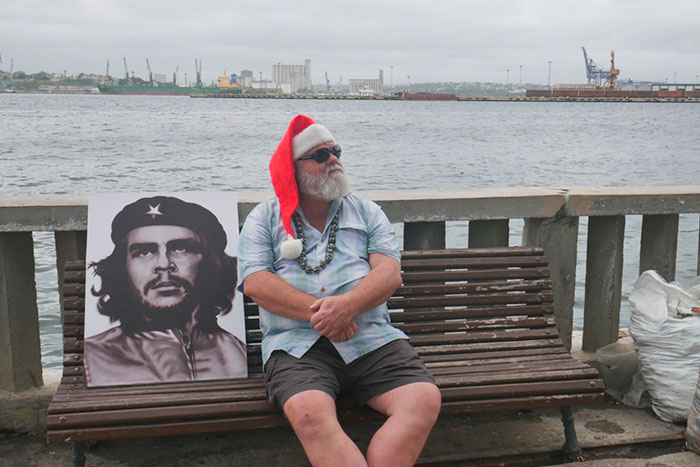 che guevara in havana with santa claus in one of my guided phototours to cuba